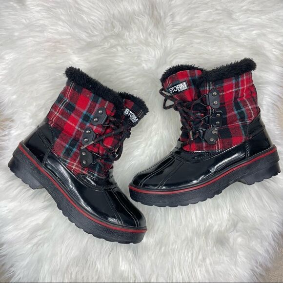 Storm Alpen | waterproof snow boots 6.0 M plaid, black , red. - Picture 1 of 5